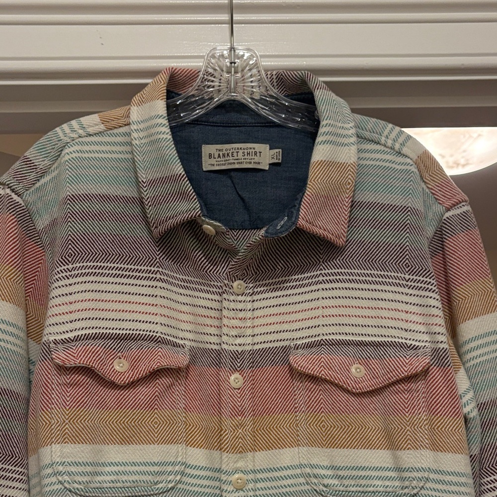 Outerknown Multicolor Striped Casual Button Down Shirt - Picture 4 of 4
